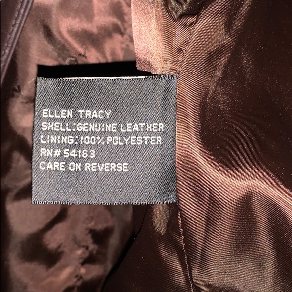 Ellen Tracy Diamond Quilted Leather Jacket - Picture 3 of 3